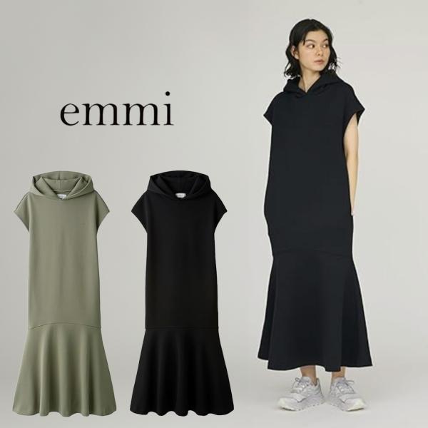 emmi yoga（エミヨガ） エミ ウェア ロゴフーディーワンピース
