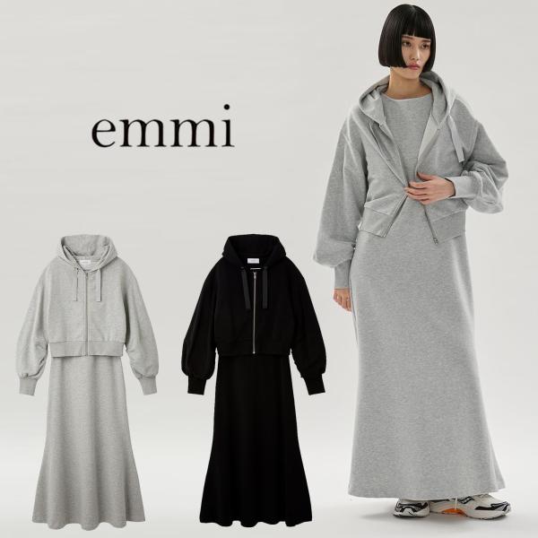 emmi エミヨガ　ウェア 上下セット emmi yoga（エミヨガ） エミ ウェア 裏毛フーディー×ワンピースセット