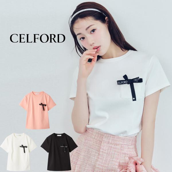 CELFORD（セルフォード） ロゴ刺繍リボン付きカットソー cwct264046