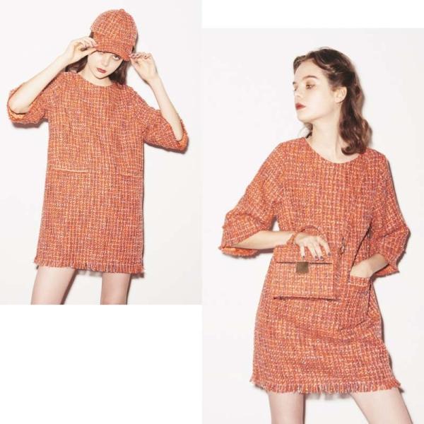 LILY BROWN,リリーブラウン,ツイードサックワンピース,lwfo185154