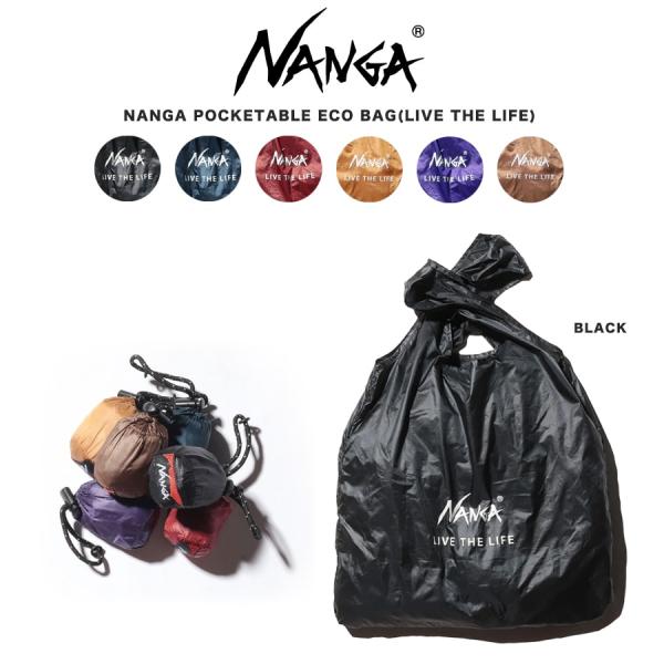 NANGA POCKETABLE ECO BAG (LIVE THE LIFE) ナンガ寝袋モチーフ