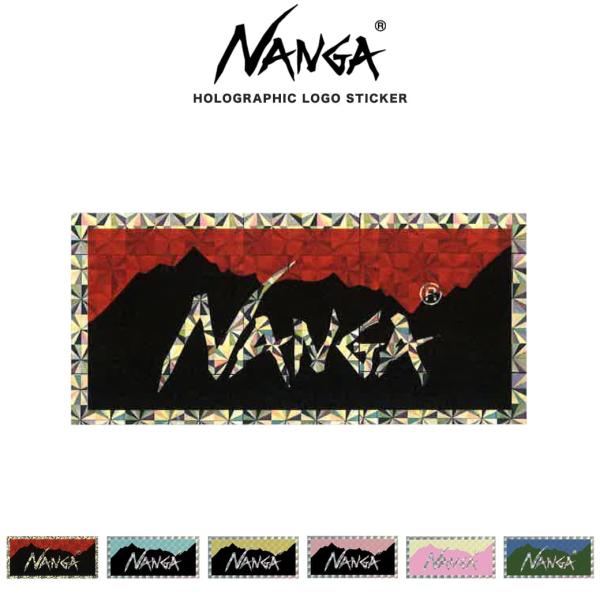 NANGA ナンガ HOLOGRAPHIC LOGO STICKER/ホログラフィック ロゴステッカー■サイズ■FREE：9.6×4.5cm■　色　■RED×BLK(レッド×ブラック)SAX×BLK(サックス×ブラック)YEL×BLK(イエ...