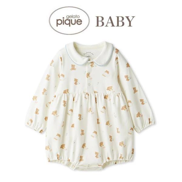 gelato pique BABY (ジェラートピケ ベビー)ベビーベアロンパース pbco259153■詳　細■こちらの商品は衛生上の観点から返品・交換不可となります。【シルエットが可愛いベビーベア柄ロンパース】【Fabric】コットン1...