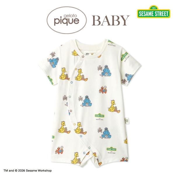 【新品タグ付き】gelato pique エルモ ベビーロンパース&靴下 セット gelato pique（ジェラートピケ）の「【GELATO PIQUE】【BABY】 エルモ