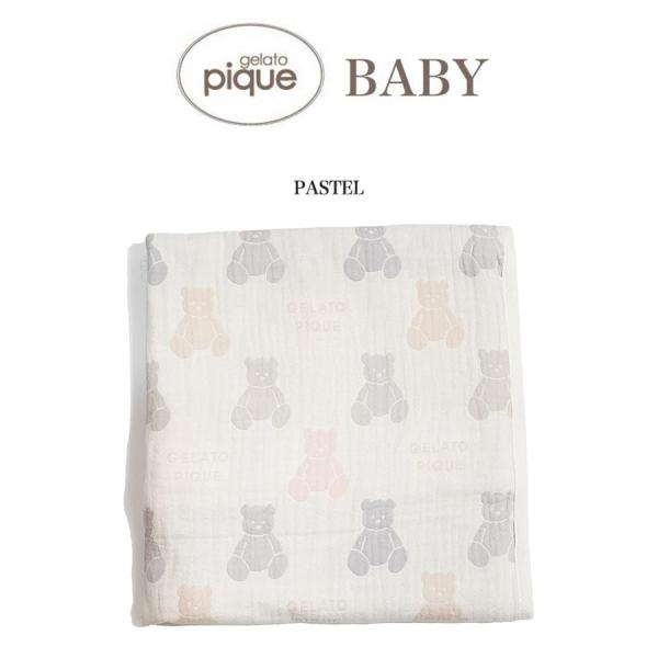gelato pique【ジェラートピケ】【BABY】ベア3重ガーゼbabyブランケット■素　材■本体：綿100%パイピング：綿100%■サイズ■FREEサイズ：たて:75cm 横:75cm■　色　■PASTEL(パステル)■詳　細■【赤ち...