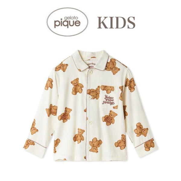 gelato pique（ジェラートピケ） キッズ HOLIDAY ベア柄ネルシャツ