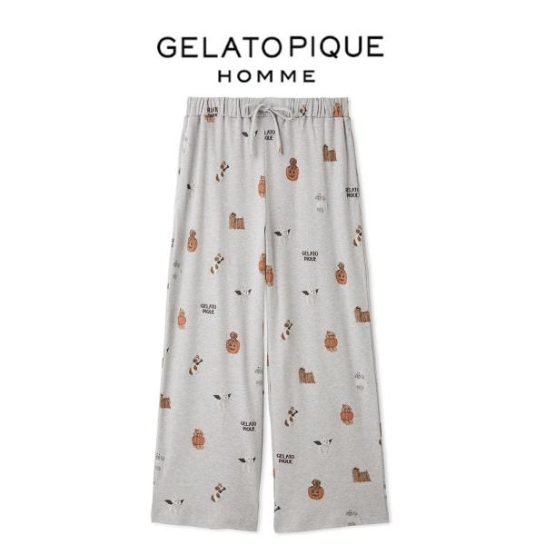 ジェラートピケ オム GELATO PIQUE HOMME ハロウィン ナイトパレードDOGS柄ロングパンツ pmcp264332 ジェラピケ