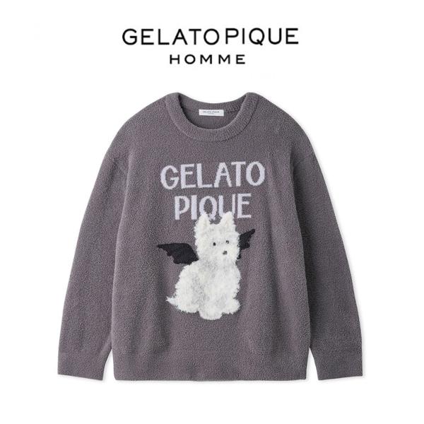 ジェラートピケ オム GELATO PIQUE HOMME ハロウィン ナイトパレードDOGSジャガードプルオーバー pmnt264079 ジェラピケ