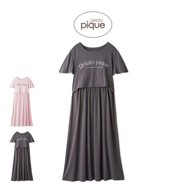 ジェラートピケ マタニティレーヨンロゴカップインワンピ ppco264428 ジェラピケ パジャマ 部屋着 ルームウェア 妊婦 入院着 授乳 レディース gelato pique