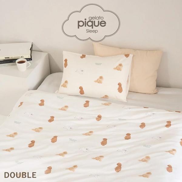 gelato pique（ジェラートピケ） DOG柄プリント寝具2点セット(ダブル