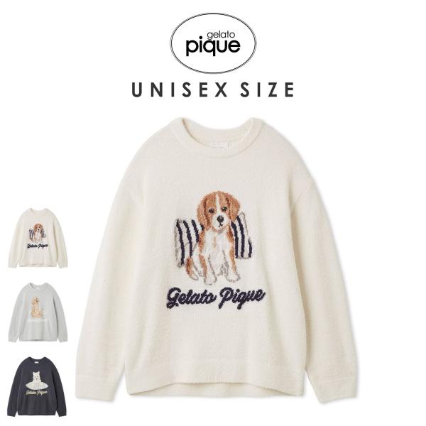 gelato pique ジェラートピケUNISEX エアリーモコプレイフルDOGジャガードプルオーバー punt261037■詳　細■【3種類のDOG柄から選べるUNISEXプルオーバー】【Design/Styling】ビーグルにラブラド...