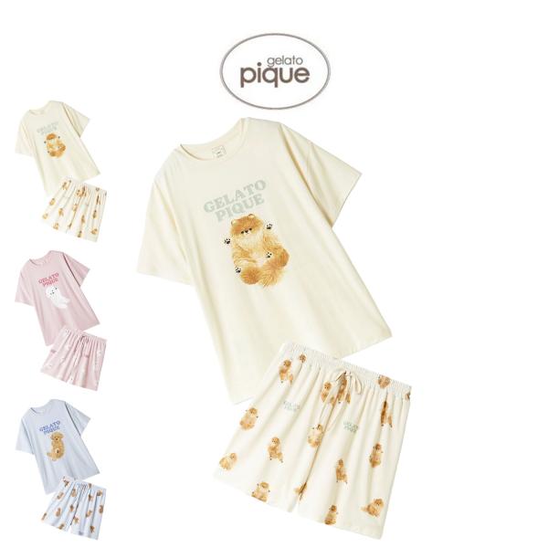 gelato pique（ジェラートピケ） ドッグワンポイントビッグTシャツ