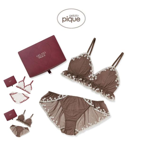 【新品】gelato pique ジェラートピケ ブラジャーショーツセット ×2 gelato pique ブラジャー ショーツセット チェリー柄チュール