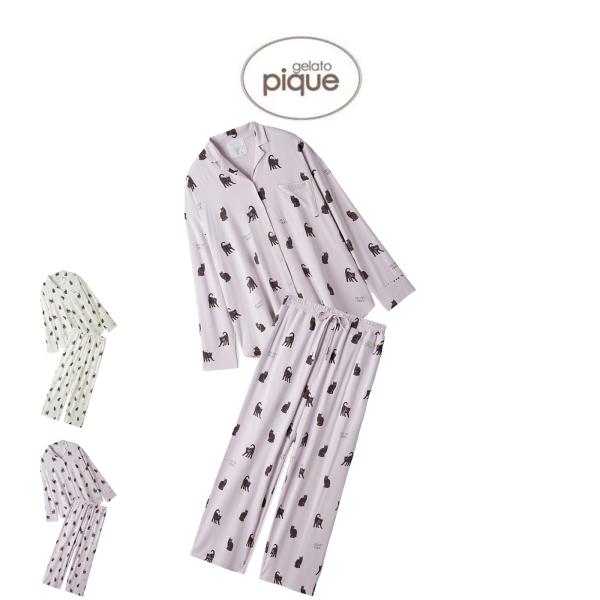 gelato pique（ジェラートピケ） HALLOWEEN CAT総柄シャツ&ロング