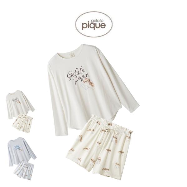 ★そう【新品】ジェラートピケ　上下セット gelato pique ジェラートピケ シーズーワンポイントロンT&