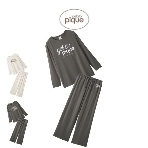 gelato pique ジェラートピケ レーヨンロゴロンT&ロングパンツセット