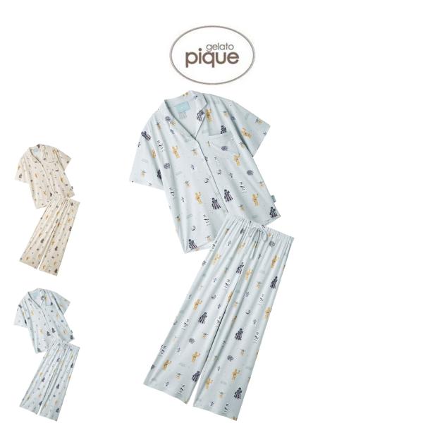 gelato pique（ジェラートピケ） レディース 総柄シャツ&ロングパンツ