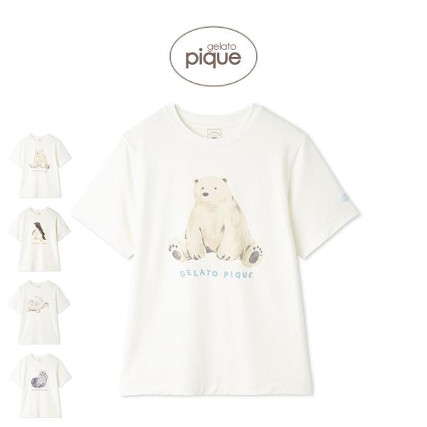 ジェラートピケ 接触冷感 シーアニマル柄ワンポイントTシャツ pwct262278 ジェラピケ ルームウェア パジャマ 部屋着 レディース gelato pique爆買