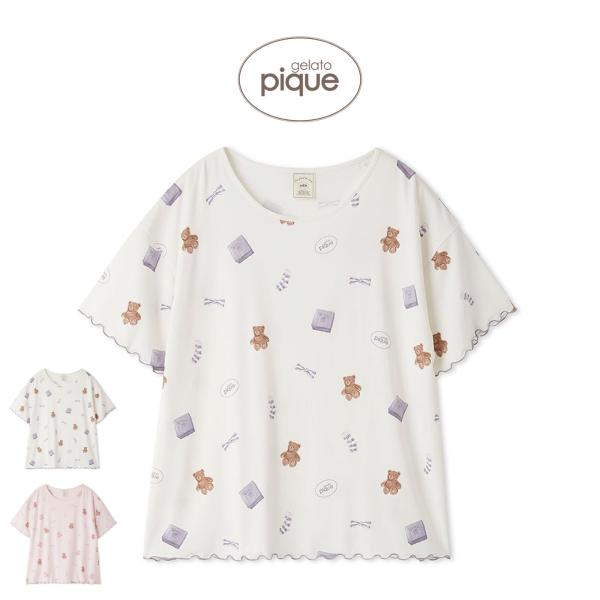 ジェラートピケ ピケモチーフ柄Tシャツ pwct264249 ジェラピケ パジャマ ルームウェア 部屋着 トップス レディース gelato pique