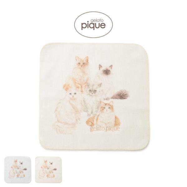 gelato pique（ジェラートピケ） キャットワンポイントハンドタオル