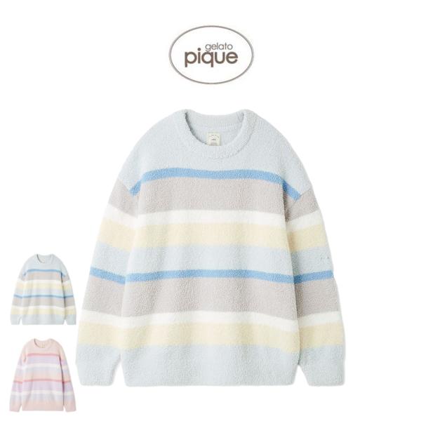 【GELATO PIQUE】 ルームウェア カラフルパウダー上下セット 美品 WOMEN】カラフルパウダープルオーバー＆ロングパンツセット