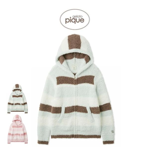 gelato pique ジェラートピケジェラートランダムボーダーパーカー pwnt261009■詳　細■【ストロベリー＆ミントカラーのジェラートボーダーパーカー】【Design/Styling】スウィートでカラフルなアイスのフレーバーをイ...