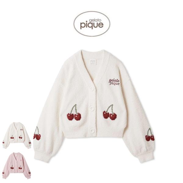ジェラートピケ ジェラピケ チェリー カーディガン オフホワイト ジェラートピケ ジェラピケ チェリー カーディガン オフホワイト