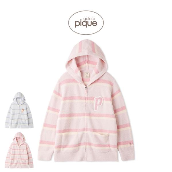gelato pique エアリーモコランダムボーダーパーカー pwnt264091 ジェラピケ ルームウェア 部屋着 パジャマ レディース ジェラートピケ