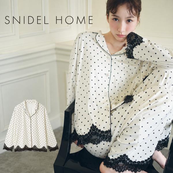スナイデルホーム ドット柄開襟シャツ shct264131 ルームウェア パジャマ 部屋着 シャツ ドット SNIDEL HOME