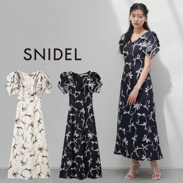 SNIDEL SustainableリボンプリントワンピースPBEG2スナイデル SNIDEL（スナイデル）の「【00サイズあり】Sustainableリボン