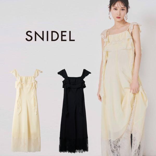 SNIDEL（スナイデル） シルキーシフォンレースキャミワンピース