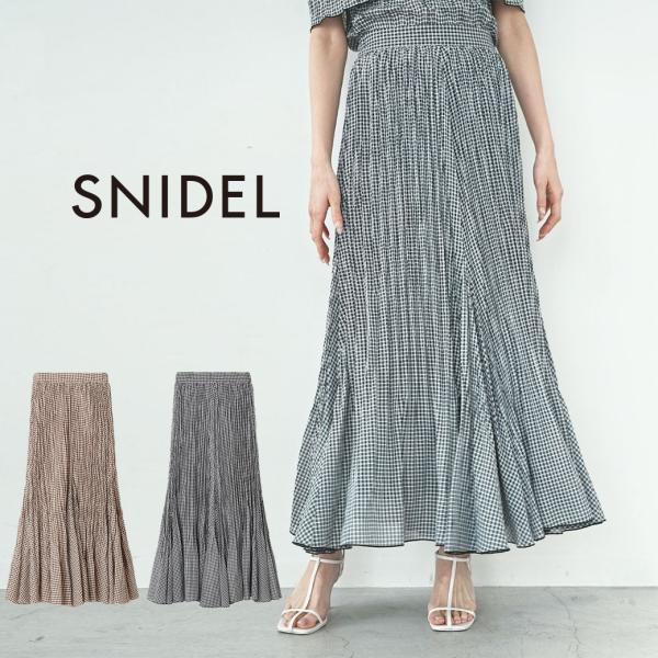SNIDEL 抽象パターン ロングスカート SNIDEL SALE50%OFF スナイデル プリーツフレアスカート