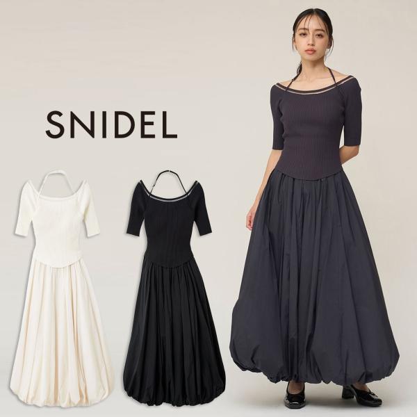 SNIDEL Chacott ワンピース SNIDEL（スナイデル） Chacott コラボニットバルーンワンピース