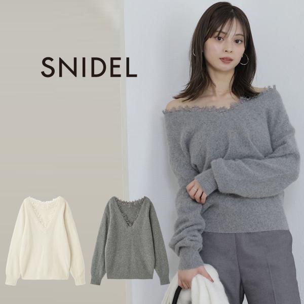 SNIDEL（スナイデル） フォックス衿レースプルオーバー swnt255015