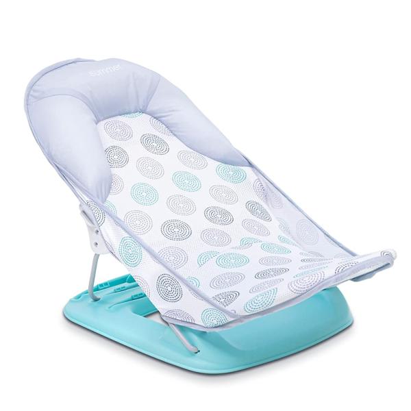 他サイト： バスチェア 首座り前 ソフトバスチェア リクライニング 新生児〜11kg対象 折りたたみ 持ち運び ポータブル 入浴補助具の商品画像