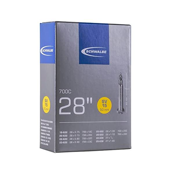 他サイト： SCHWALBE(シュワルベ) 正規品700×18/28Cチューブ 仏式 50mmミディアムロングバルブ 15SV-MLの商品画像