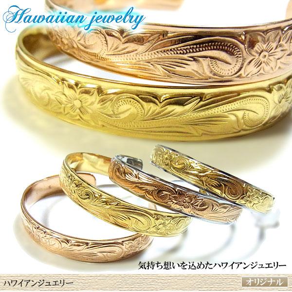 ハワイアンジュエリー ブレスレット バングル ゴールド プルメリア