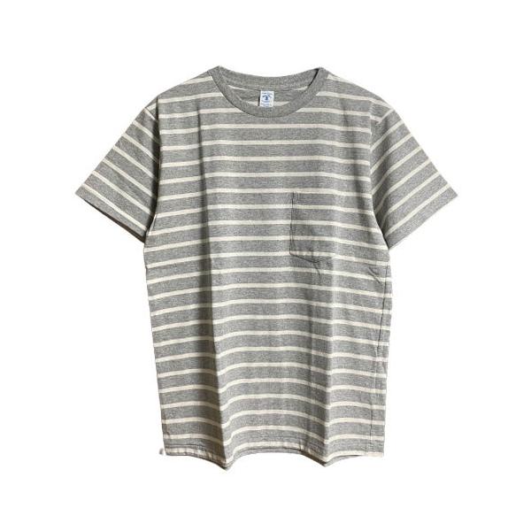 VELVA SHEEN(ベルバシーン)161560U UNEVEN BORDER アンイーブン ボーダー ポケット Tシャツ S/S TEE 半袖 ポケ T シャツ Made in USA アメリカ 米国 製