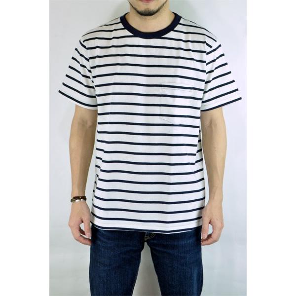 VELVA SHEEN(ベルバシーン)161560U UNEVEN BORDER アンイーブン ボーダー ポケット Tシャツ S/S TEE 半袖 ポケ T シャツ Made in USA アメリカ 米国 製