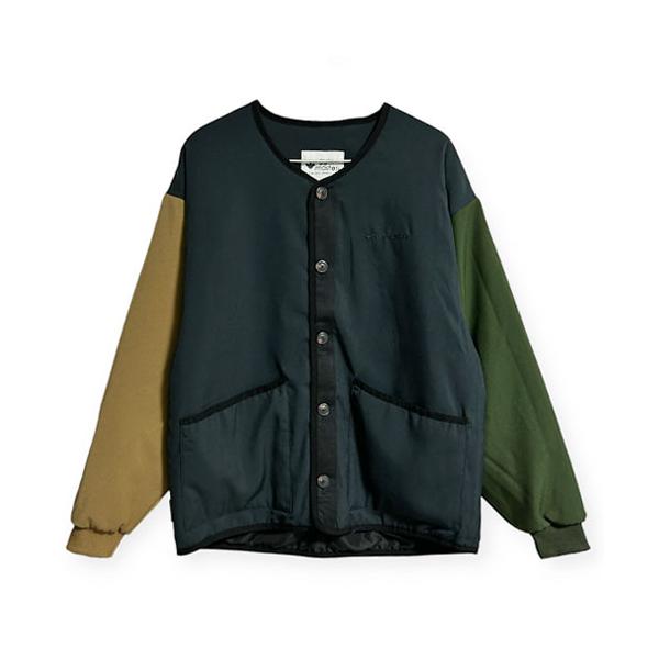 gim ノーカラーニットジャケット size L gym master（ジムマスター） ウールライク 中綿 ノーカラー ジャケット