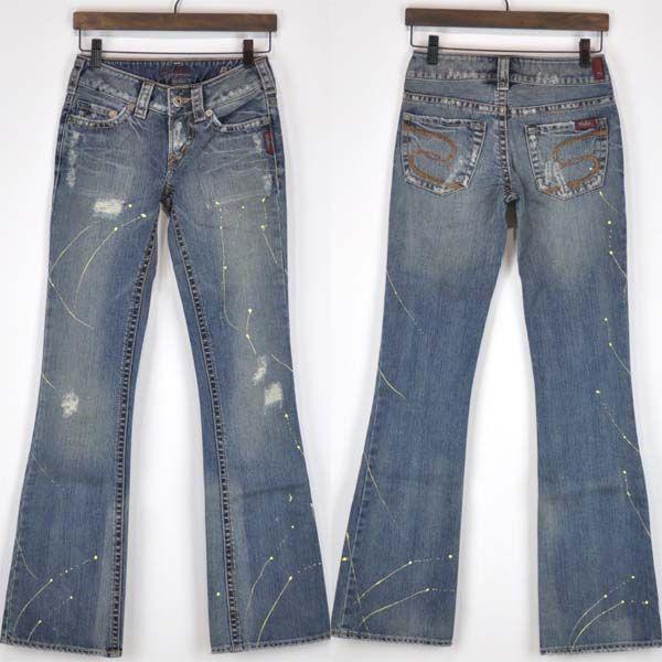 SILVERJEANS【シルバージーンズ】BLAZEDAMAGEPAINTBOOTSCUT美脚 