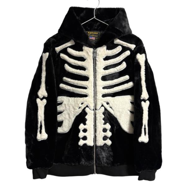 VANSON（バンソン） スケルトン ボーン ファー ジップ パーカー 骨