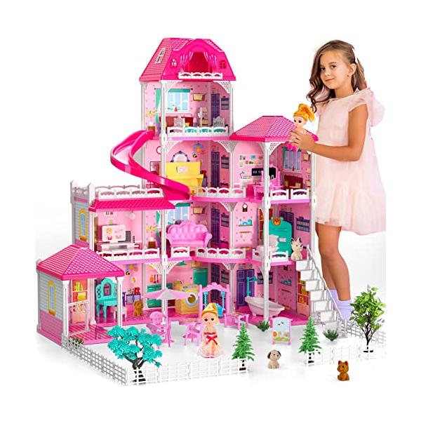 ドールハウス ドリームハウス 家具 ピンク 女の子 おもちゃ 4階建て 10