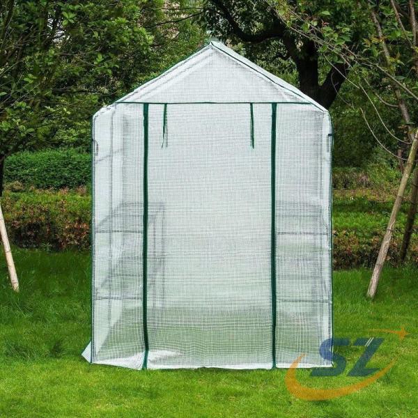 温室カバー ビニール温室 替えカバー ビニールハウス 大型 143cm ×奥行 73cm× シェンヘン 高さ 195cm PE フラワースタンド 温室ハウス ガーデンハウス