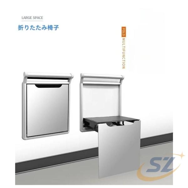 玄関スツール 目に見えない玄関椅子 折りたたみ リビング家具 くつろぎ空間 省スペース シェンヘン 防水 サイレント玄関ベンチ ウォールマウント 手すり付き
