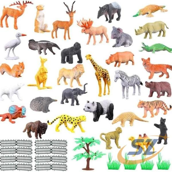 動物フィギュア ジャングルワールド アクセサリつき 野生動物のおもち 子供おもちゃ シェンヘン 53点セット 女の子 男の子 おもちゃ 子供の誕生日ギフト