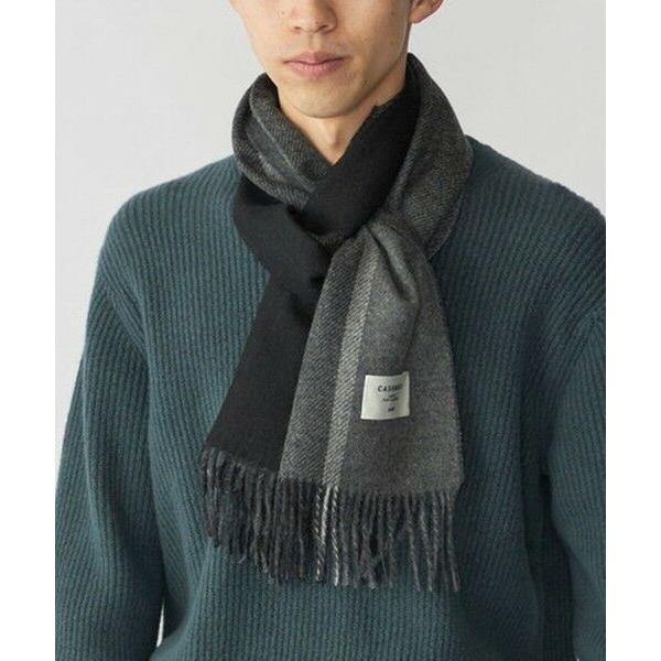 SHIPS（シップス） SHIPS: カシミヤ ダブルフェイス パネル マフラー