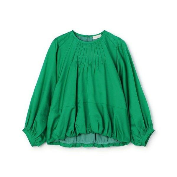 【極美品】Ballsey ボールジィ TOMORROWLAND コットンシルクサテン ピンタックパフブラウス プルオーバー ライトグレー S相当  タグ付き TOMORROWLAND / トゥモローランド コットンシルクサテン ピンタックパフブラウス