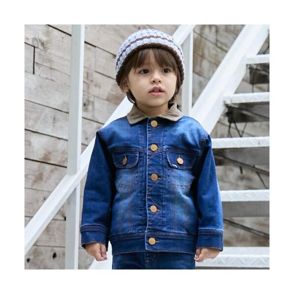 petit main / プティマイン 【Lee】コーデュロイ襟デニムジャケット