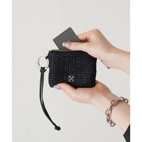 ラシット] カードが入る］カラビナ付き カゴスクエアマルチケース